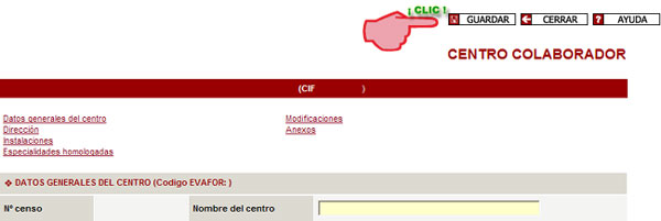 Guardar centros e instalaciones
