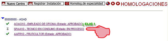 Solicitud homologaci�n